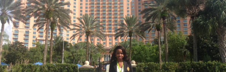 Chidera Oku in front of the Marriott hotel in Orlando